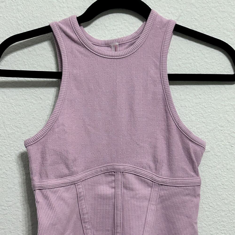 NEW Free People Headstart Lillac Purple Corset Sleeveless Tank Top Sm Athleisure - Picture 6 of 7